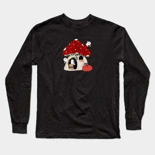 Cute Halloween mushroom and ghost design, bookish ghost Long Sleeve T-Shirt